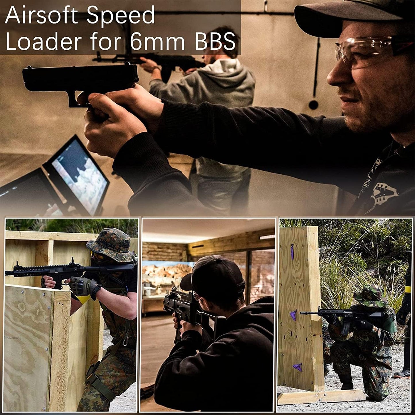 Ludex 1600 Large Capacity Airsoft Speed Loader for 6mm BBS, M4/M16 Hand Crank Airsoft Magazines Speed Loader Fast Quick BB Gun Loader
