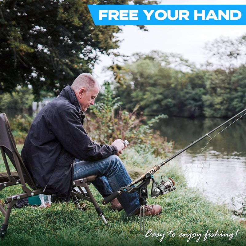 Fishing Rod Holder - 360° Adjustable Ground Mount - 1/2/4 Pack | Ideal for Bank Fishing & Gifts for Men