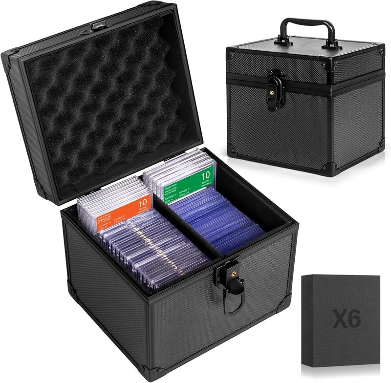Graded Card Storage Box - Waterproof Top Loaders Case for Sports Trading Cards | Magnetic Holder for PSA, MTG, CSG, BGS, SGC