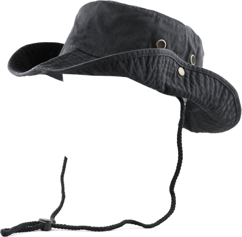 Cotton Stone-Washed Safari Bucket Hat - Wide Brim, Foldable & Double-Sided | Sun Protection
