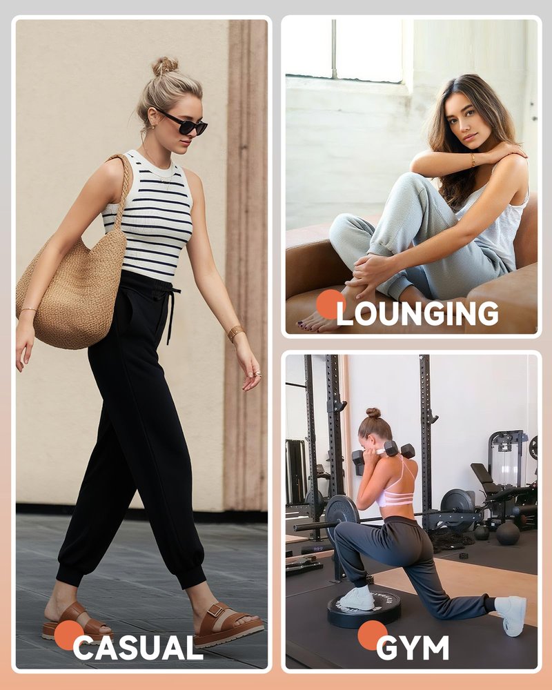GAYHAY Joggers for Women with Pockets - Womens Sweatpants Lightweight Yoga Lounge Pants for Athletic Workout Gym Running