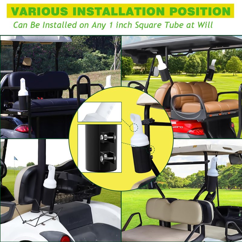 DRIVE UP Golf Cart No-Drilling Sand Bottle Assembly Universal for Club Car EZGO Yamaha Models, Large Capacity Divot Filler Sand Bottle with Rattle Proof Holder