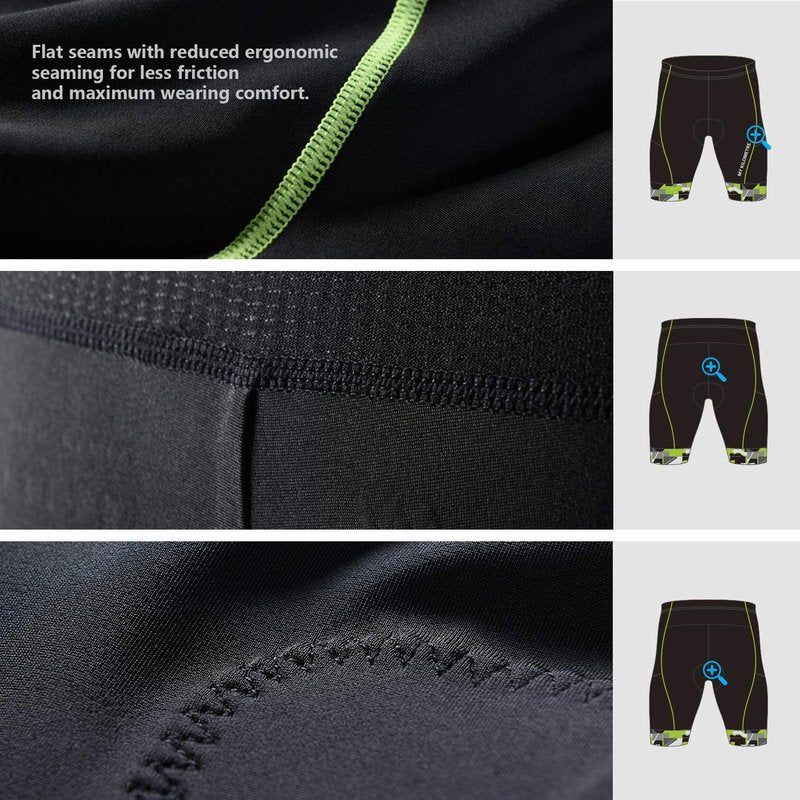 Mens Triathlon Shorts - Adjustable Drawstring & Easy Reach Pockets - Chamois for Long-Distance Races