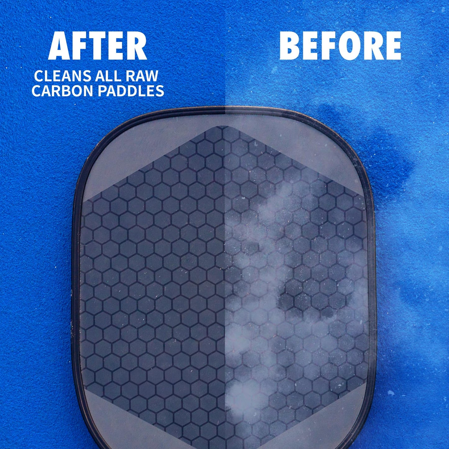 CIATLLLAIT 2 Pack Pickleball Paddle Eraser Cleaner for Carbon Fiber - Removes Ball Marks, Includes Storage Bag Brush Cloth