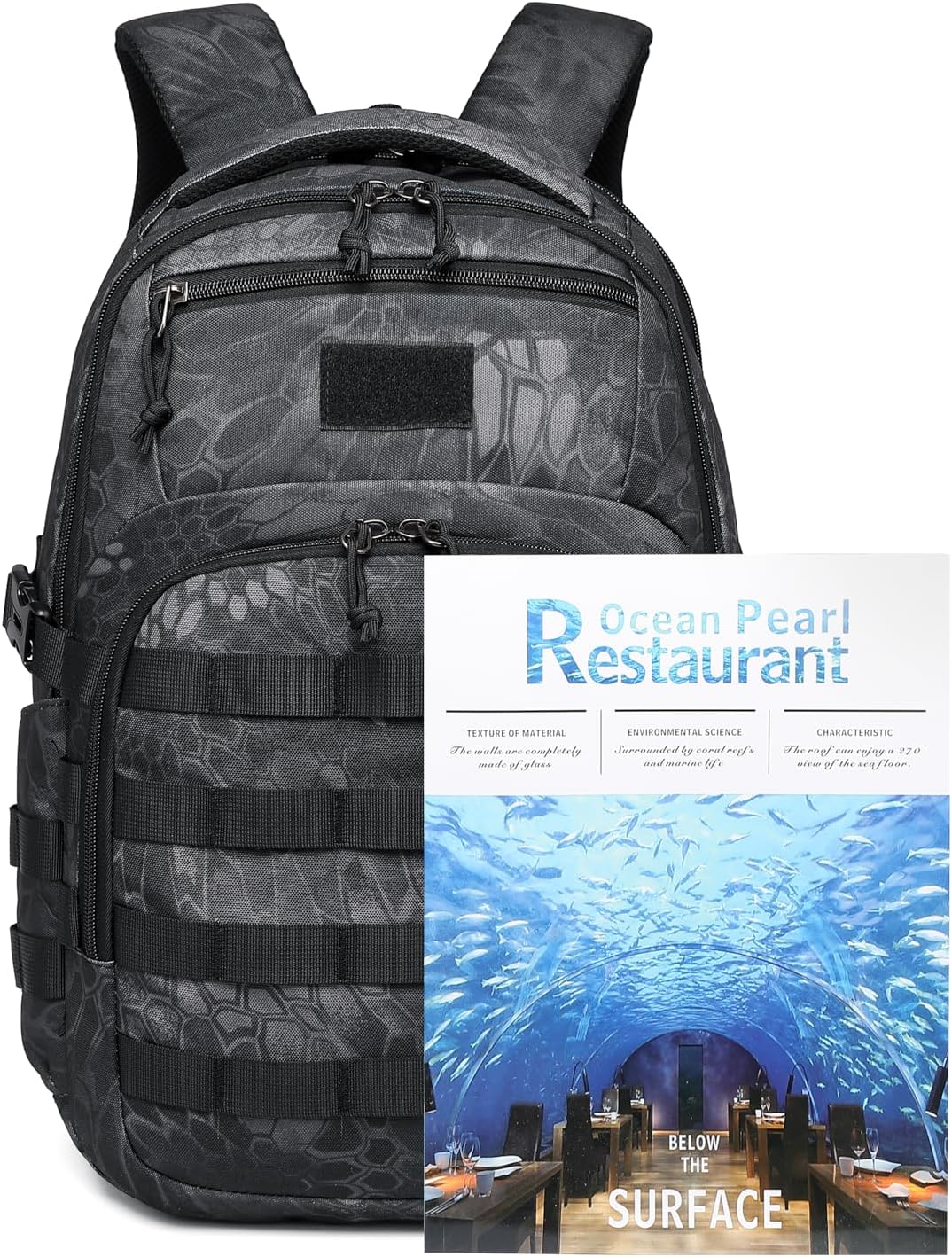 Tactical Military Backpack for Men - Small Black Assault Bag with Multiple Compartments