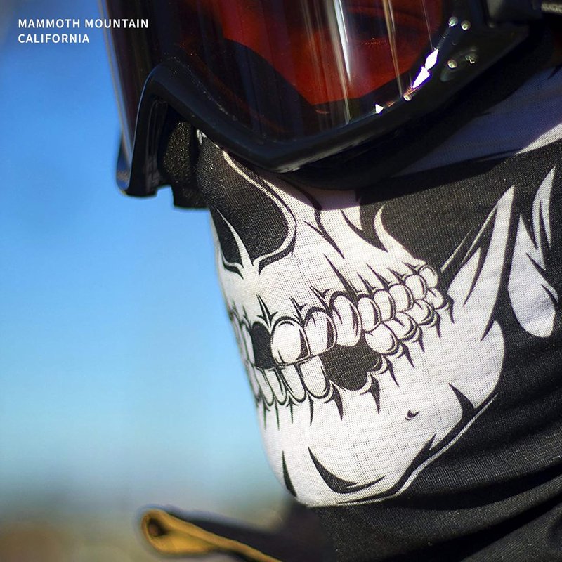 Skull Motorcycle Face Mask - Winter Ski & Snowboard Protection | Unisex, Black