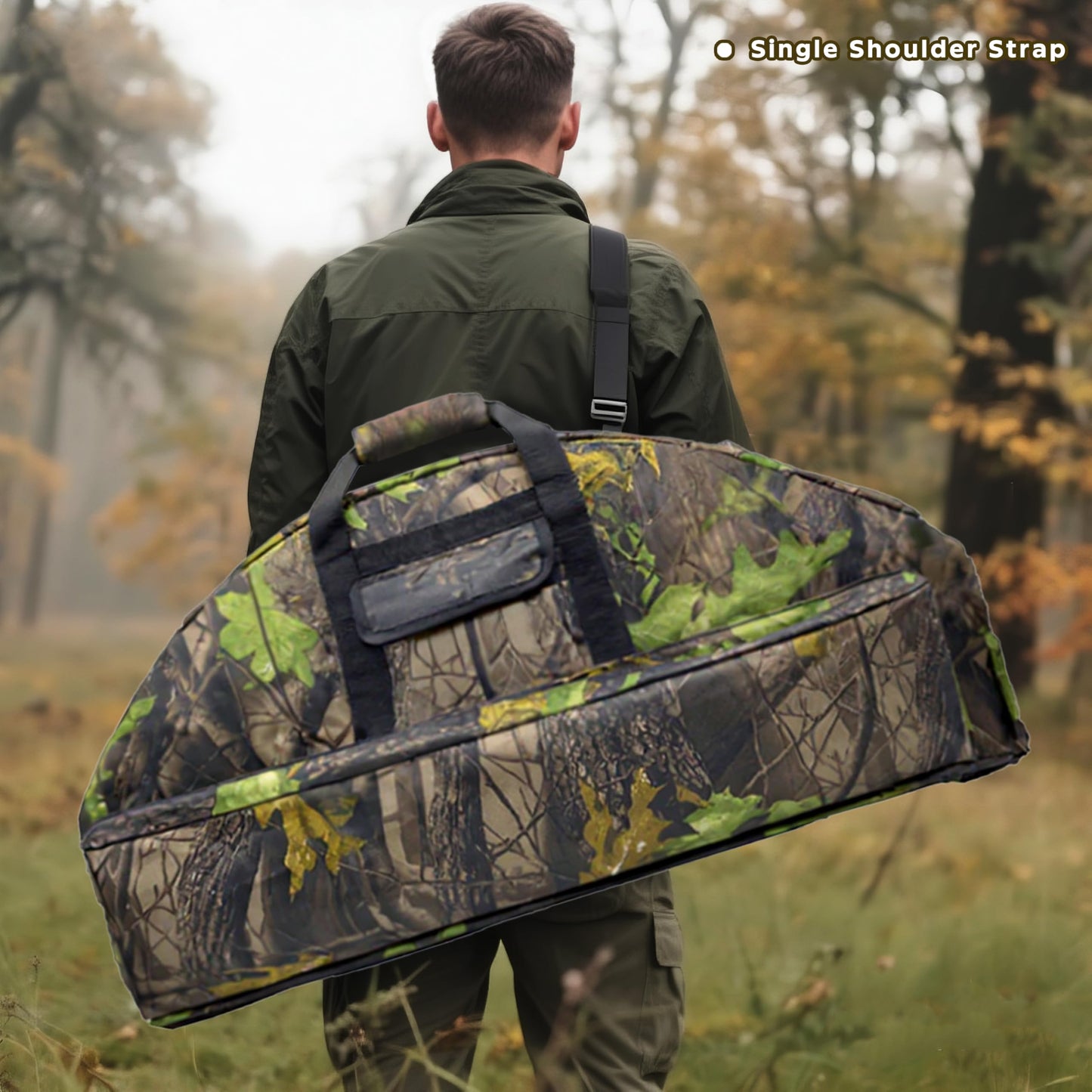 Silfrae Compound Bow Case Soft Bow Padded Case Light-Weight Bow Carry Bag with Arrow Pocket (Treecamo, S)