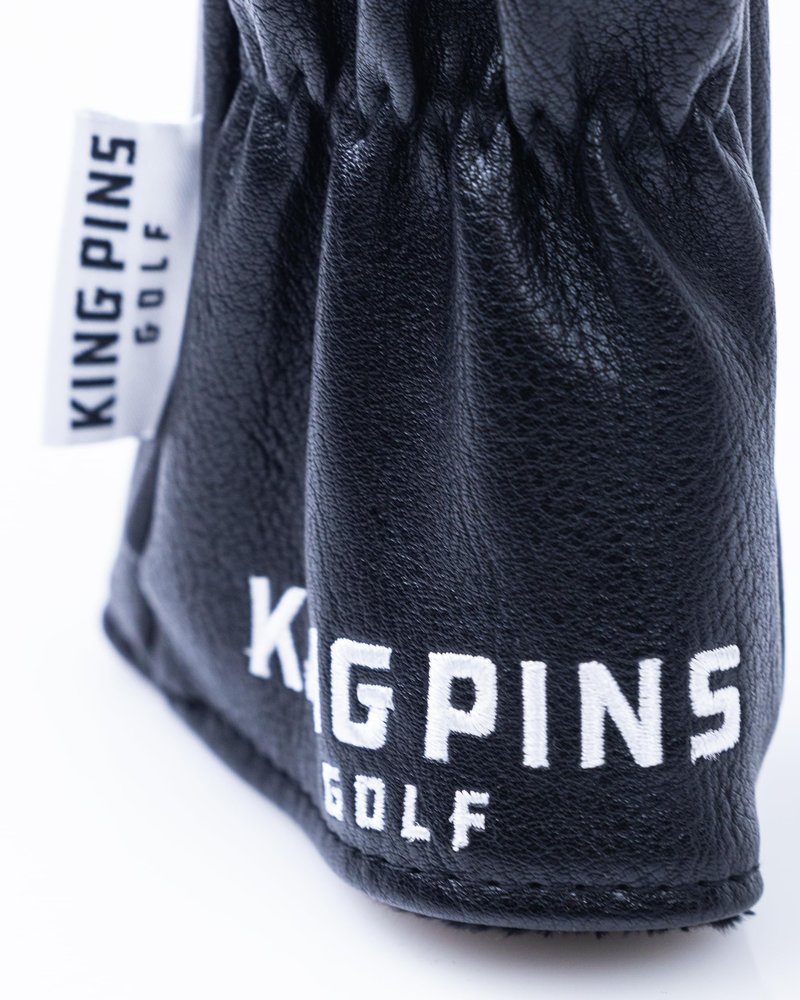 King Pins Golf Black Headcovers - Premium Quality Golf Headcovers. Embroidered Hand-Made Leather, Stylish Golf Club Cover - Customize Your Golf Bag (Hybrid)