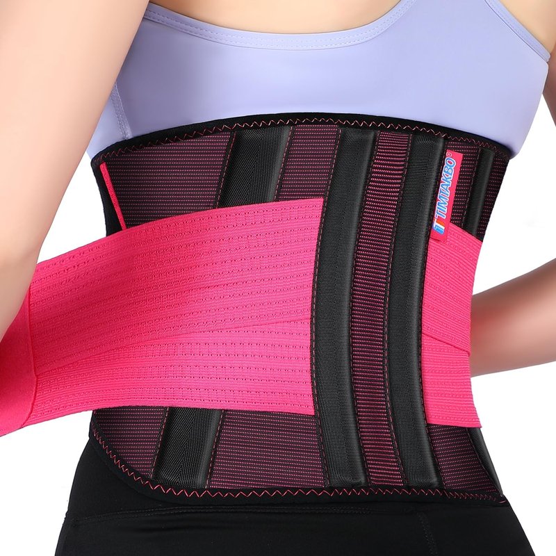 2.0 Version Lower Back Brace for Pain Relief, Back Brace for women Lifting at Work, Back Brace for Herniated Disc and Sciatica, Back Support Belt for Women (Red,S/M Fits 26"-32"Belly Waist)