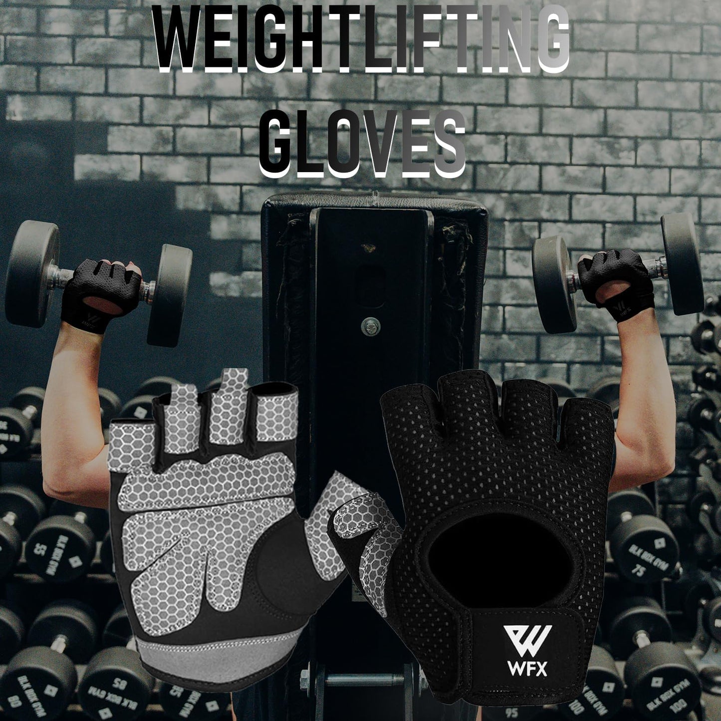 WESTWOOD FOX Weight Lifting Gloves for Men Women Gym Gloves with Wrist Wrap Support for Workout Training Exercise Fitness Hanging, Pull ups for Dumbbell, Cycling (Blacks, Small)