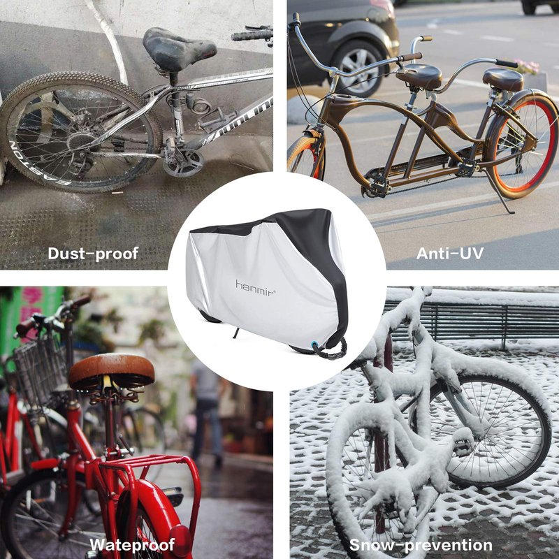 Bike Cover,Waterproof Outdoor Bicycle Cover Anti Dust Rain Snow UV, Bike Rain Cover for Mountain, Road & Heavy Duty Bikes with Lock Holes & Storage Bag
