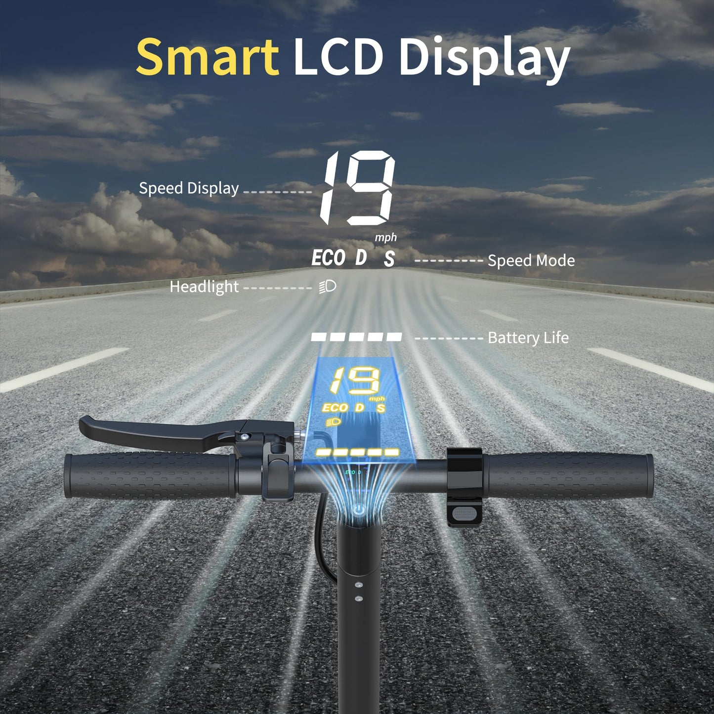 NAVIC Electric Scooter Adults, 8.5" Solid Tires, 16/Mph, 350W Motor, 22 Miles Range, Folding E-Scooter with Seat, Dual Braking Dual Suspension, Escooter for Adults with App