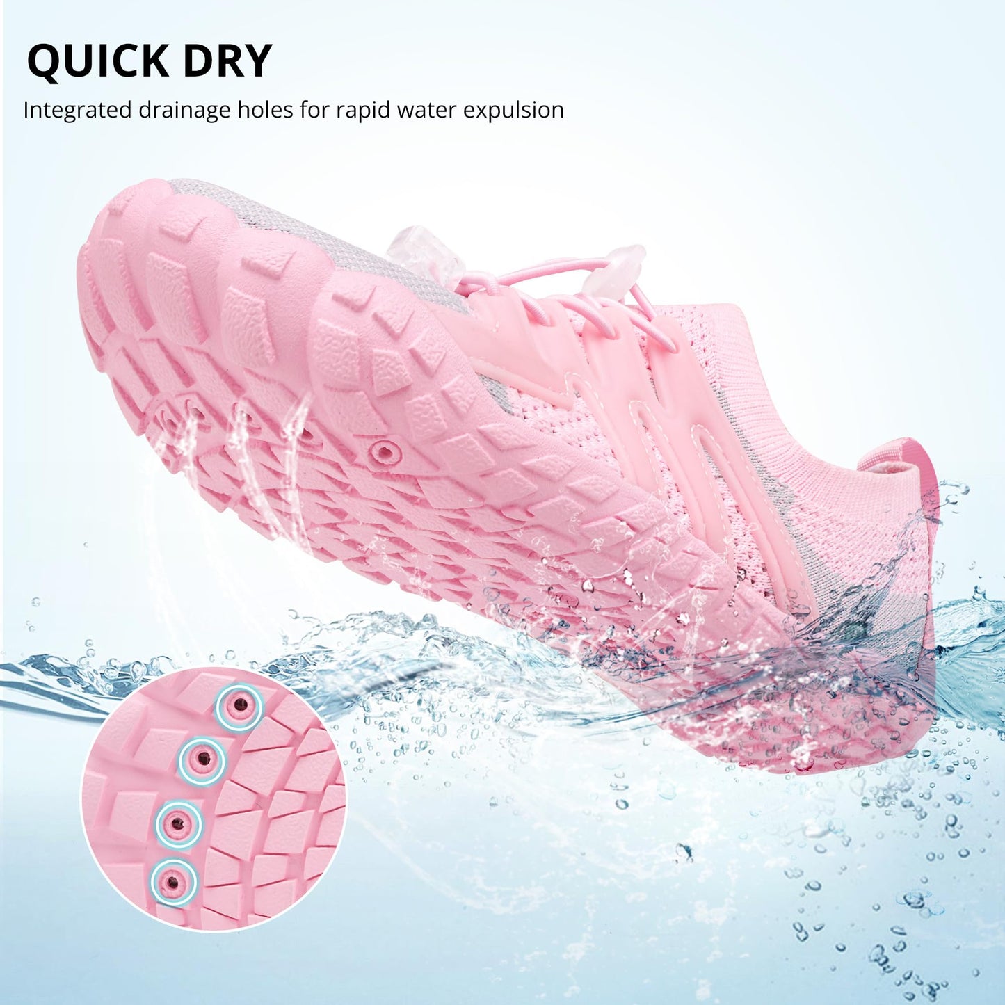 Stelle Water Shoes for Women Men, Quick-Dry Barefoot Aqua Shoes for Beach, Swim, Pool, Boating & Yoga, Lightweight Water Shoes for Adult (Pink,11)