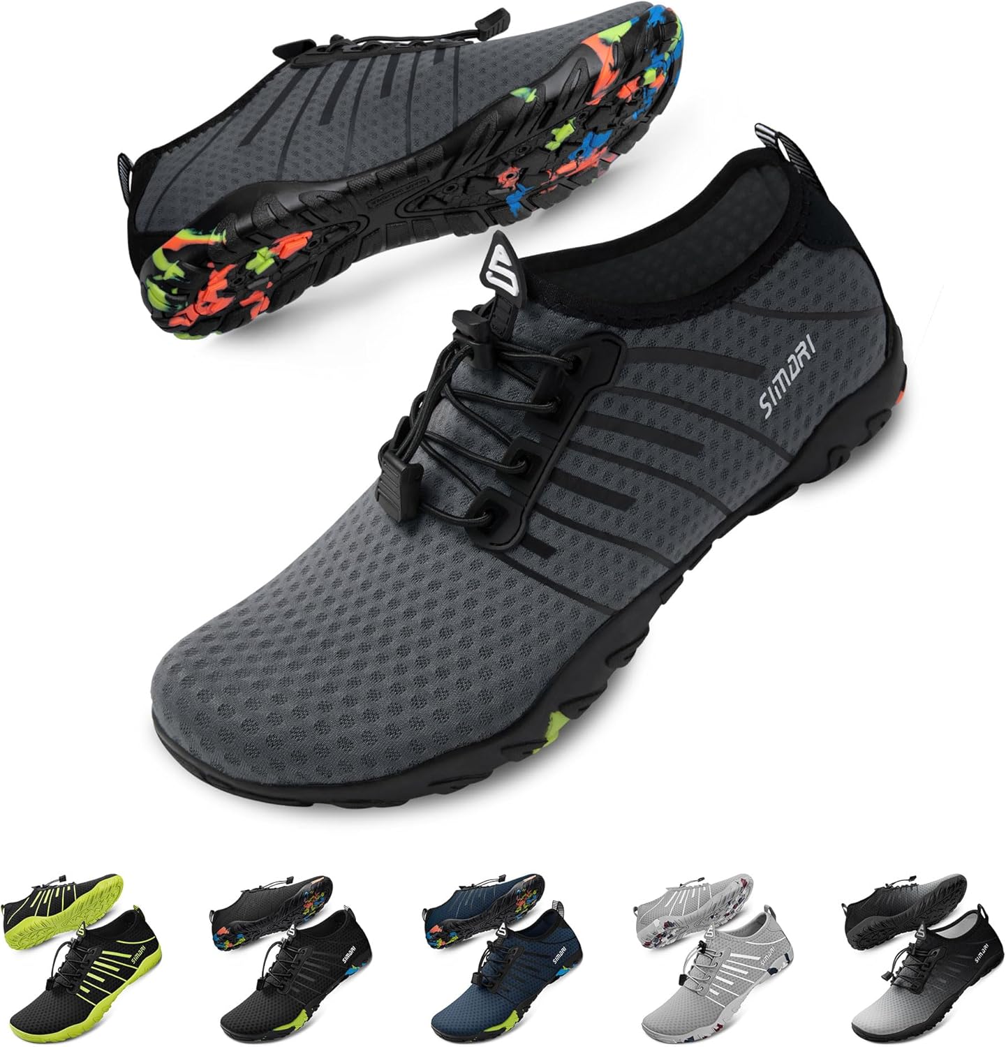Water Shoes for Men & Women - Quick-Dry Barefoot Aqua Socks | Lightweight Non-Slip Swim Shoes for Surfing, Beach Sports, Kayaking