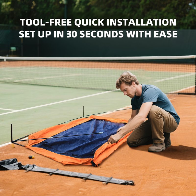MR Sport Court Sunshade, UPF 50+ Foldable Sun Shade for Sports Court, Weatherproof Shade Awning Attaches to Any Fence, Court Sun and Rain Canopy, Outdoor Sun Shelter for Sports Courts