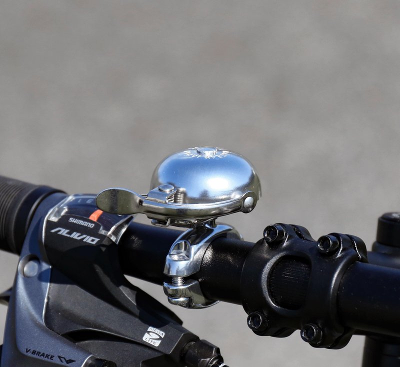 CATEYE OH-2300A Hibiki Bell – Classic Style Brass Bike Bell with Aluminum Bolt-on Design, Fits 22.2 mm or 25.4 mm Handlebars, Road, Hybrid, Touring Style Bicycles (Polished Silver)
