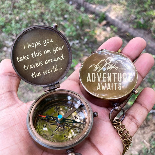 Personalized Be Strong and Courageous Compass, Religious Inspiration Gift Compass, Baptism Gifts, First Communion, Graduation Gift Compass, Confirmation Gift (Be Strong Compass)