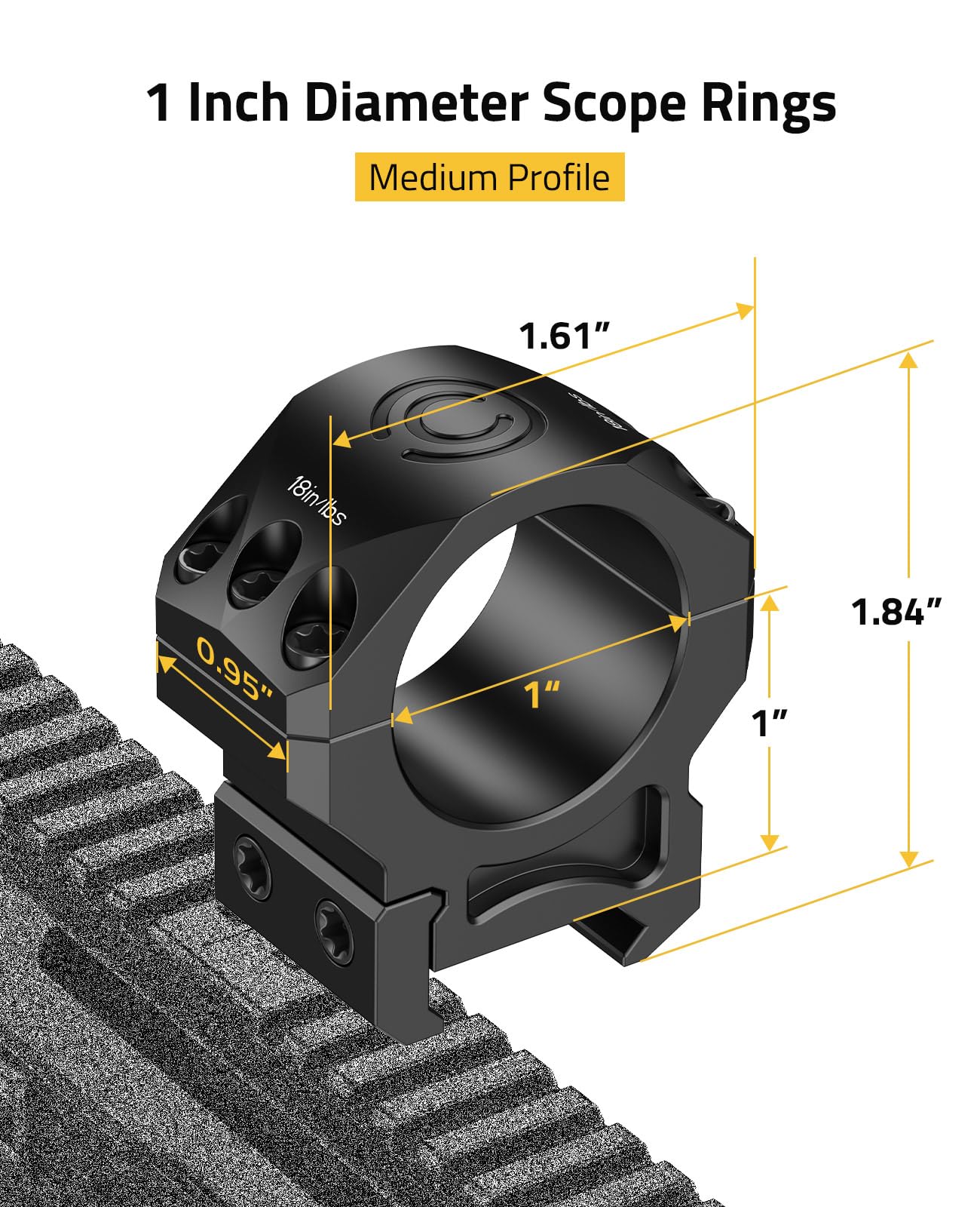 CVLIFE Precision Scope Rings Mount - 1 inch Scope Rings for Picatinny Rail and More - 20mm Medium Profile Mount - 2 Pieces