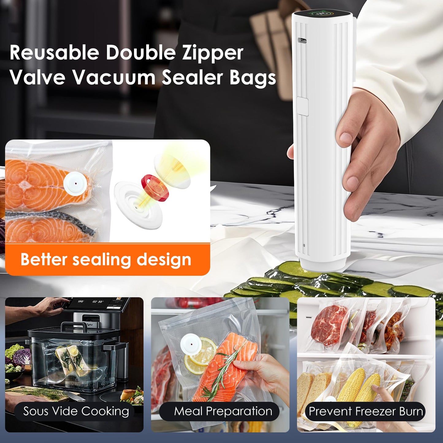Natupo Vacuum Sealer Bags,Reusable Vacuum Sealer Bags,Can Withstand More Than 100 Washes,Small Size (30 Bags)
