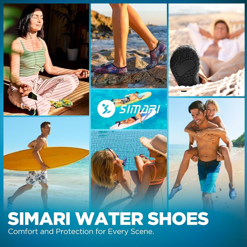 Water Shoes for Men & Women - Quick-Dry Aqua Socks for Beach, Pool & Yoga | Breathable Barefoot Design, Adult & Kids Sizes
