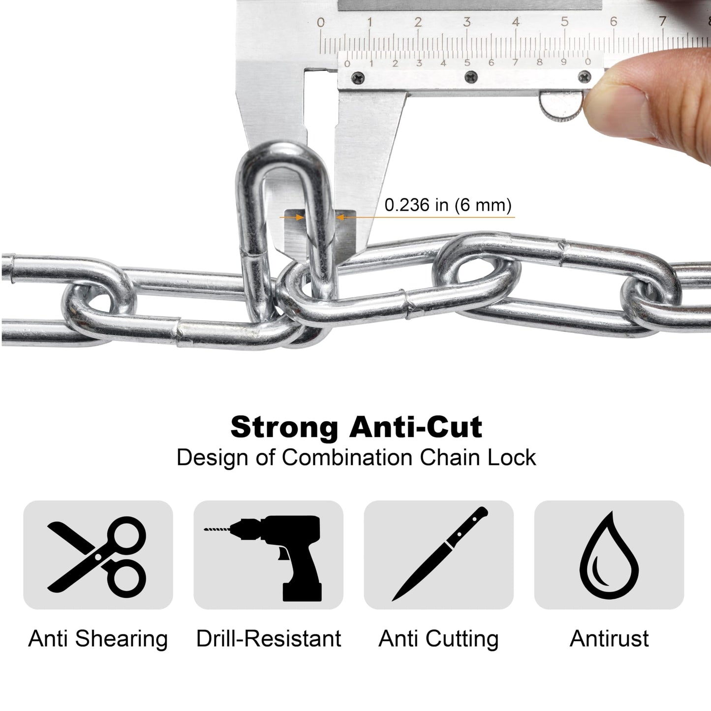 Via Velo Bike Chain Lock, 5-Digit Resettable Combination Heavy Duty Anti-Theft Bicycle Lock, 2.95 Ft Security Bike Locks for Scooter, Motorcycle, Gate, Fence, Valuables Etc(Blue)