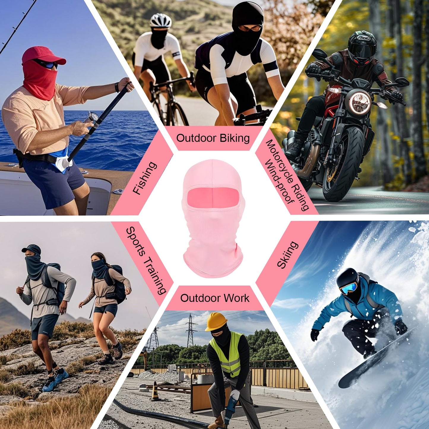 2Pcs Multi-Purpose Full Face Cover Ski Mask Balaclava Shiesty Unisex Summer Cooling Hood Cap Neck Gaiter Windproof UV Protector Lightweight for Outdoor Sports Motorcycle Snowboard