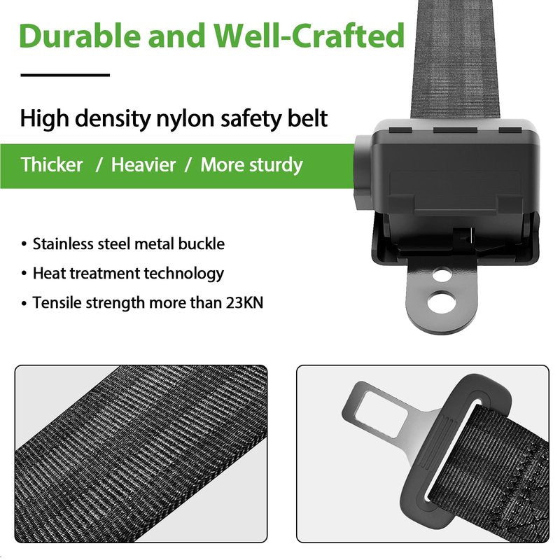 10L0L Universal Seat Belts Kit for Yamaha EZGO Club Car Golf Cart, 42 Inch Retractable Street Legal Seat Belts, Set of 2