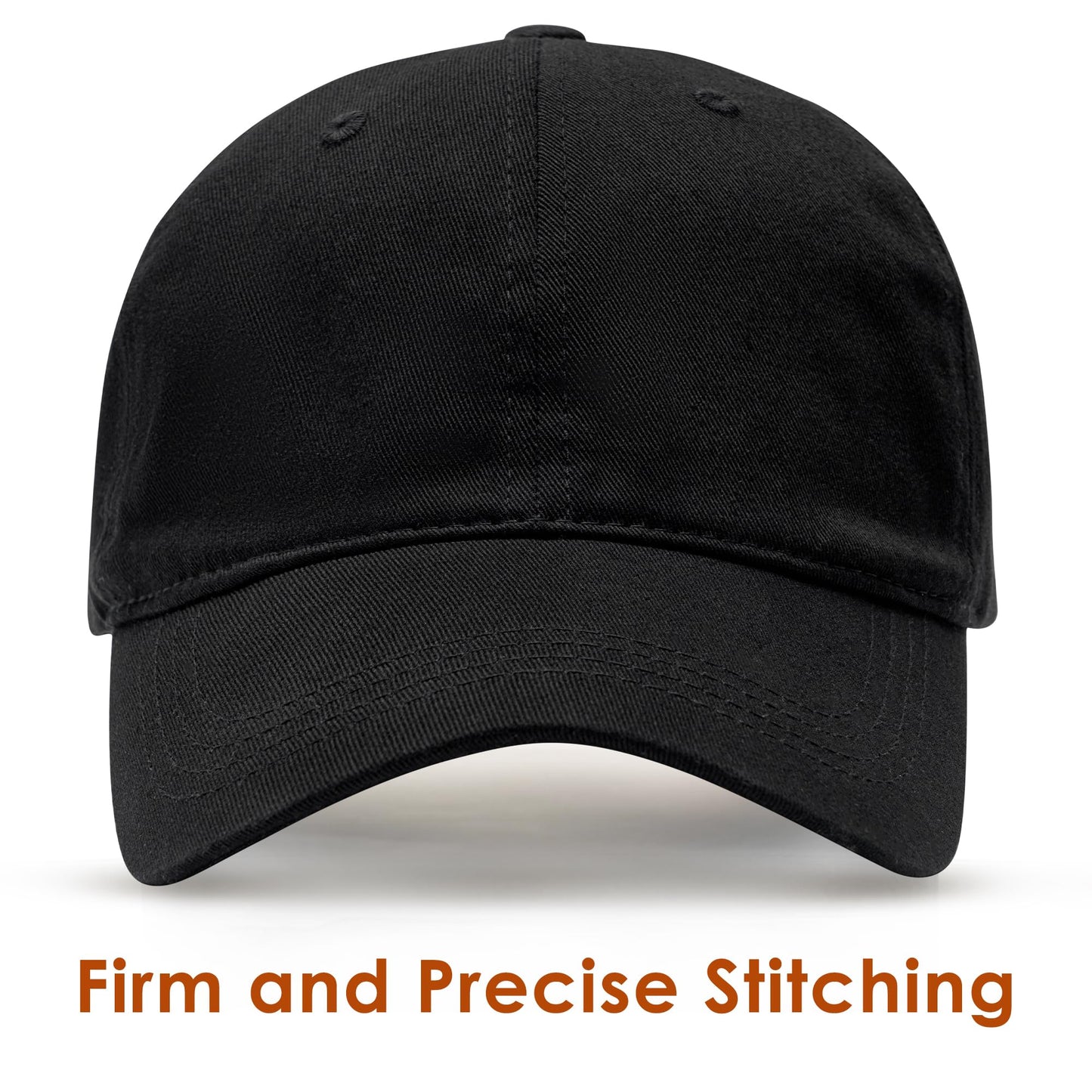 spxkd Baseball Cap for Men Women Washed Cotton Unstructured Baseball Hats Breathable Unisex Golf Dad Hat (US, Alpha, Small, Medium, Black)