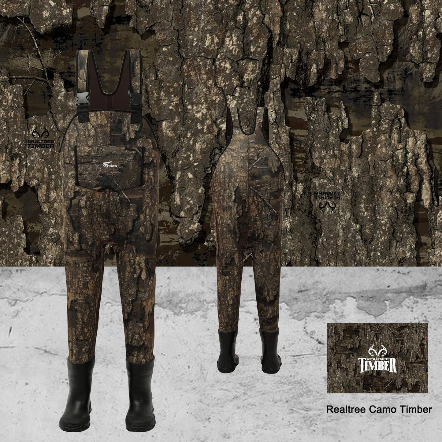 8 Fans Kids Chest Waders with Boots,Neoprene Waterproof Youth Waders Insulated Toddler Hunting & Fishing Waders for Kids Boys Girls Size 4/5