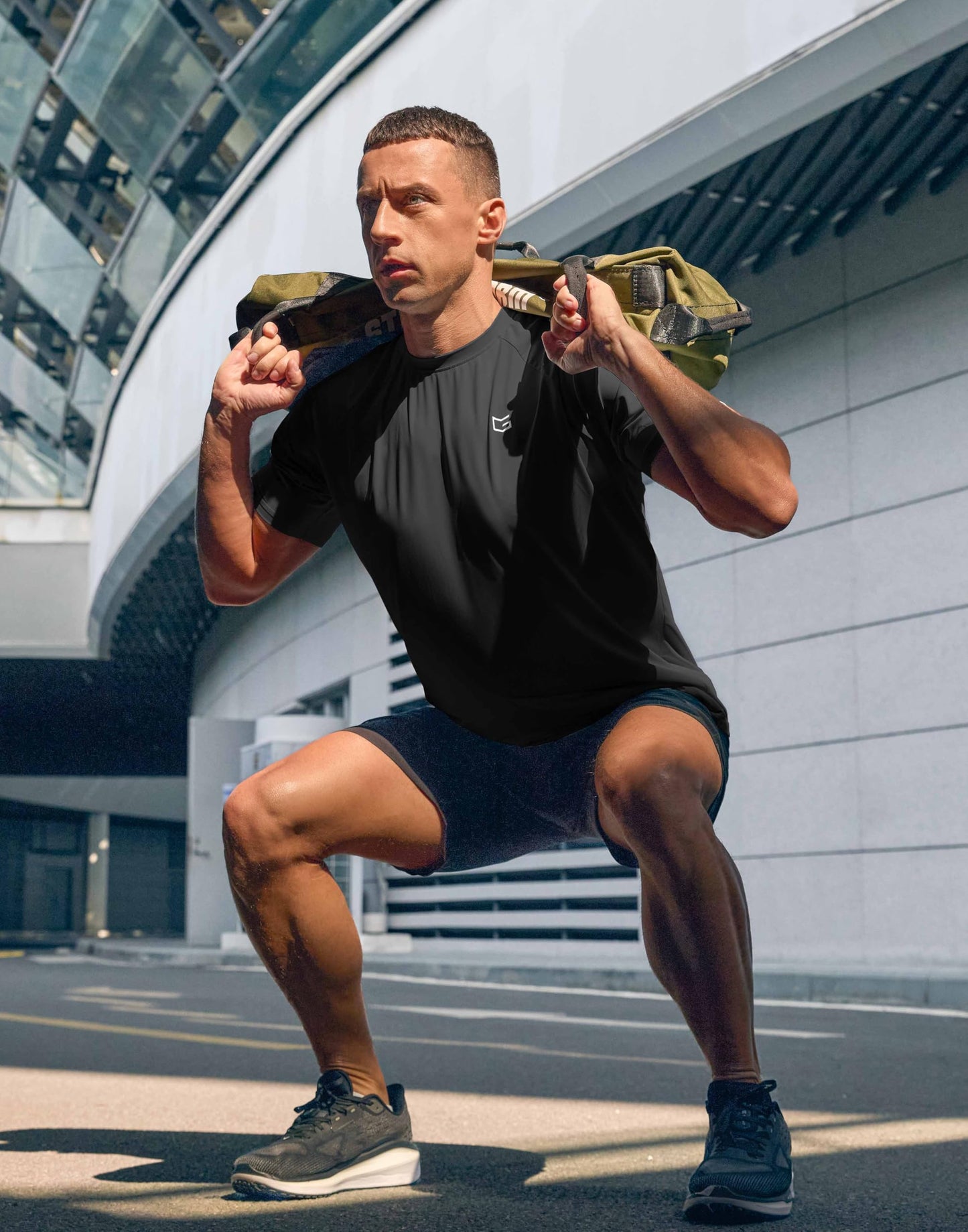 G Gradual Men's Athletic Workout T-Shirts Moisture Wicking Cooling Running Shirts Short Sleeve Performance Tee for Gym Tennis(Black,3XL)