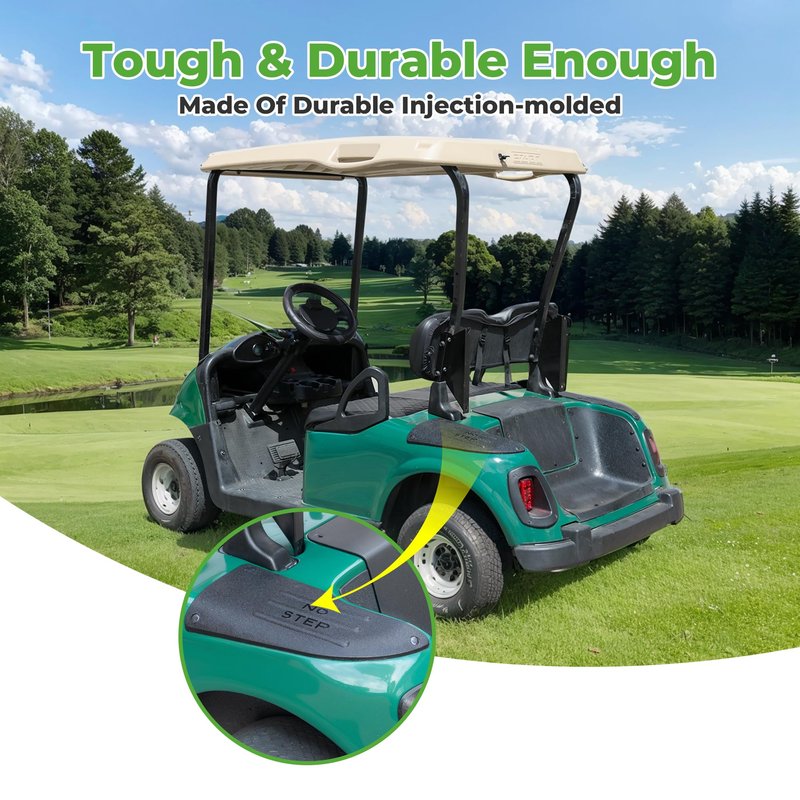10L0L Golf Cart Rear Side Guard Set - Driver Side & Passenger Side Replacement Parts Compatible with EZGO RXV Golf Cart Models, Rugged and Durable, OEM# 601864 & 604865 & 601865