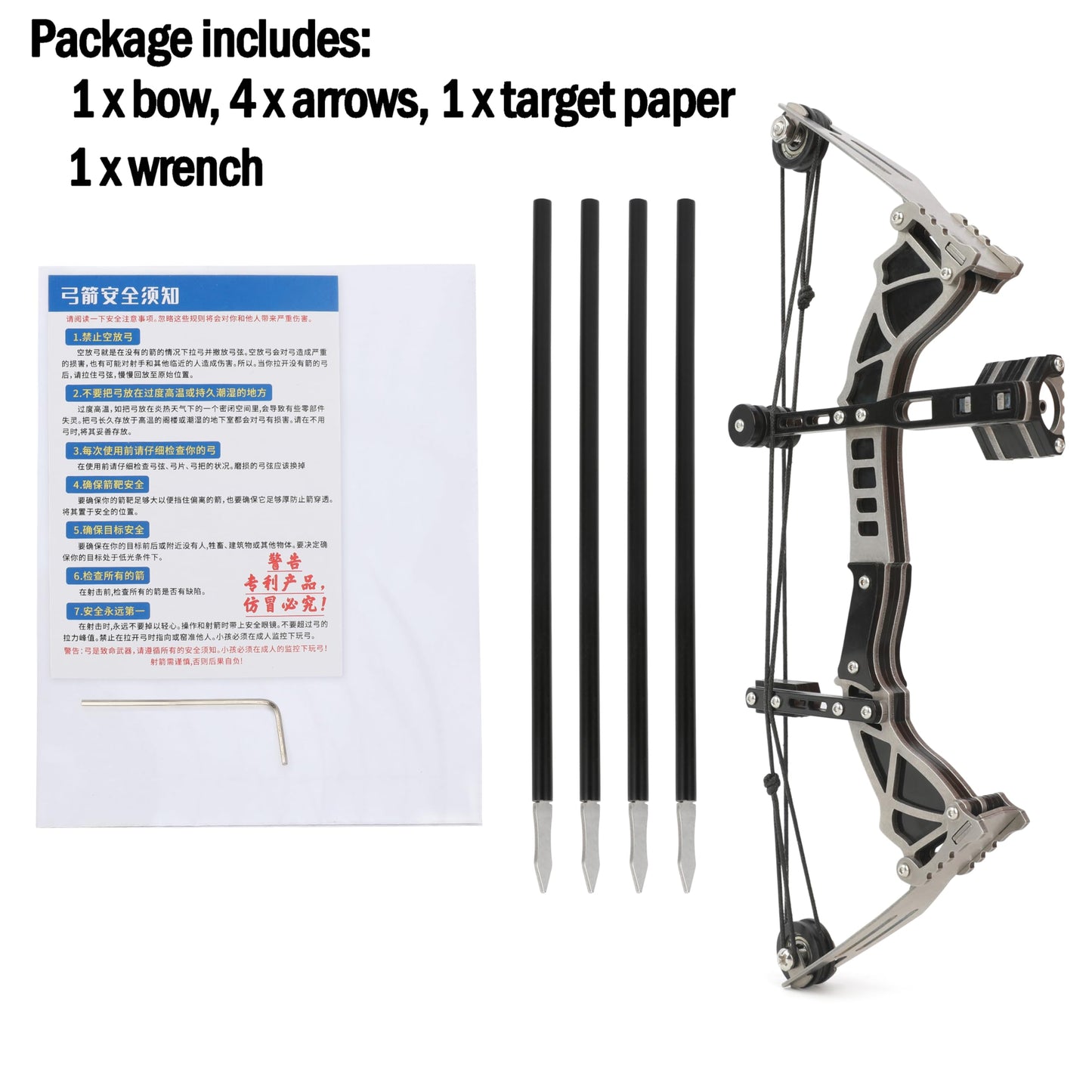 ZSHJGJR 6"/7.4"/7.9"/8.6"/8.8"/9.5" Mini Archery Bow Set Mini Compound Bow Mini Hunting Bow Right/Left Handed for Hunting Shooting Practice Archery Entertainment Fun (9.5" Bow)