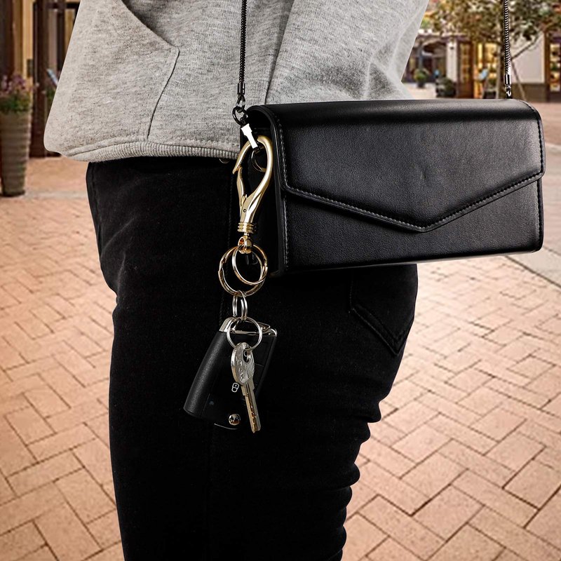 BESYL Swivel Snap Hook Keychain with 2 Key Rings, Zinc Alloy, Gold, 3.62in, Heavy Duty for Men and Women