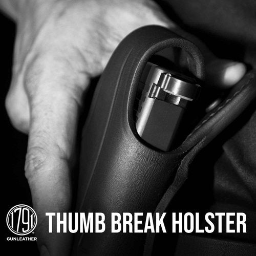 1791 GUNLEATHER 4 Way Thumb Break Holster - OWB & IWB Right Handed Leather Gun Holster - Compatible for Glock 17 19 22 23 32, Ruger SR9 SR22, Sig P225 P299, SW MP9 MP40, Taurus G2 (Vintage Brown)