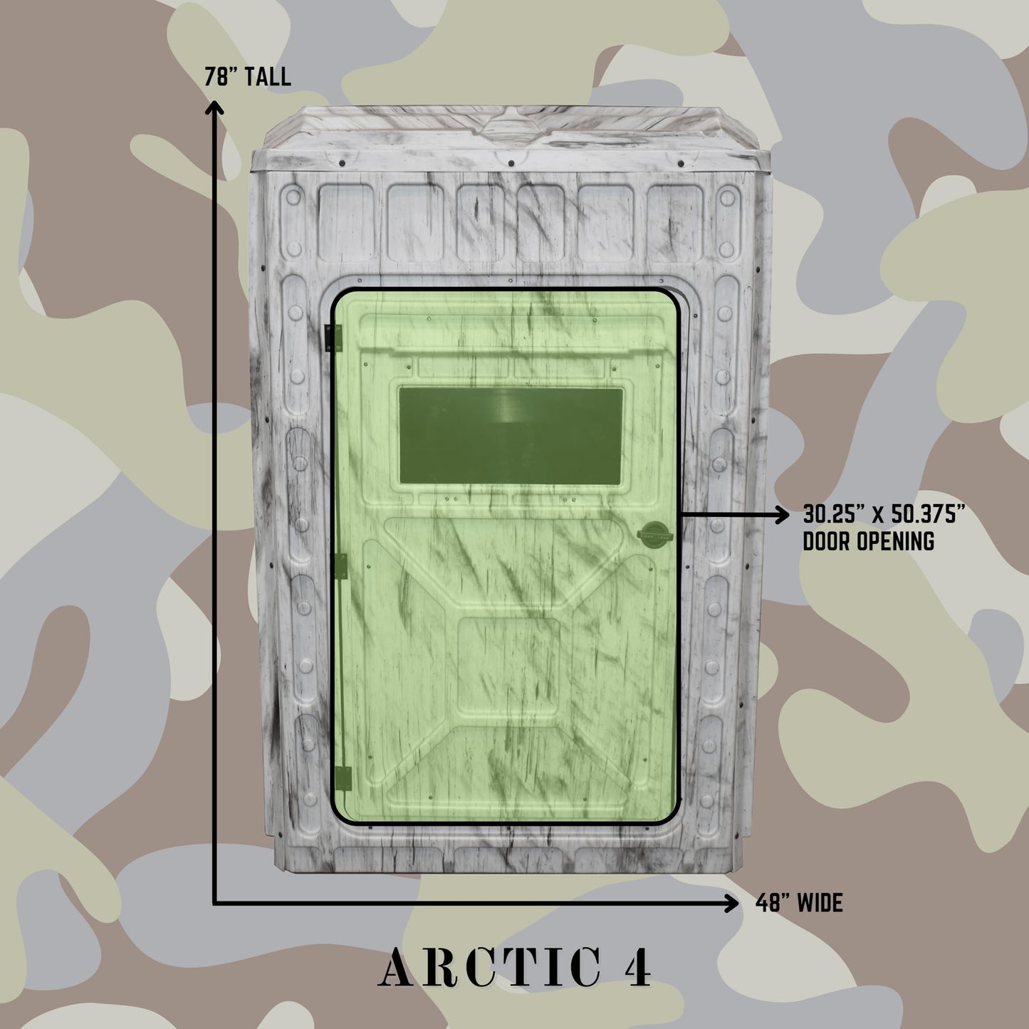 Outta Site Arctic 4-Sided Hunting Blind – 1-2 Persons Hard-Sided Ground Blind for Deer, Turkey Hunting – Snow Camo