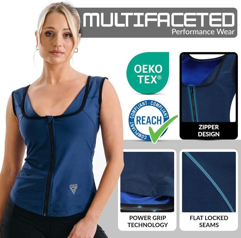 Women’s Sauna Vest | RDX Heat Trapping Sweat Waist Trainer - Oeko-Tex 100 Certified Body Shaper