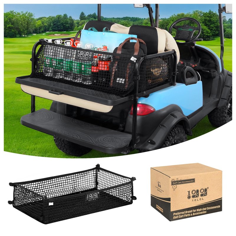 10L0L 4 Passenger Golf Cart Cargo Net for Yamaha G29, EZGO TXT/RXV, Club Car DS/Precedent - Durable Storage Net with Strong Buckle, Elastic Mesh Organizer for Golf Cart Accessories
