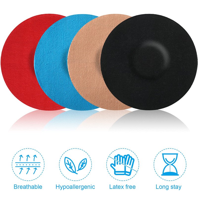 80 Pcs Adhesive Patch Sensor Covers, Cgm Continuous Glucose Monitor Protection Diabetic Supplies Freestyle Waterproof Sweatproof Adhesive Patch Protection Diabetic Supplies for Skin