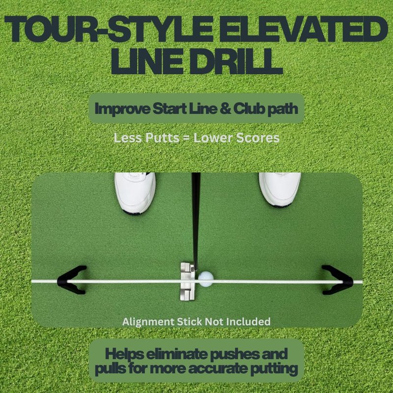 Folding Putting Gates for Golf | Portable Elevated Line Drill & Standard Putting Gate | Compact 2-Pack with Storage Band | Practice Start Line & Face Control Anywhere