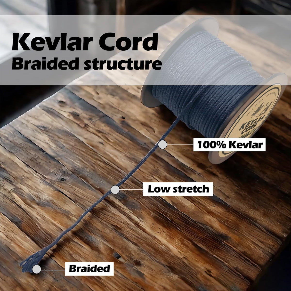 9KM DWLIFE Kevlar Cord, High-Strength Lightweight Abrasion-Resistant Line