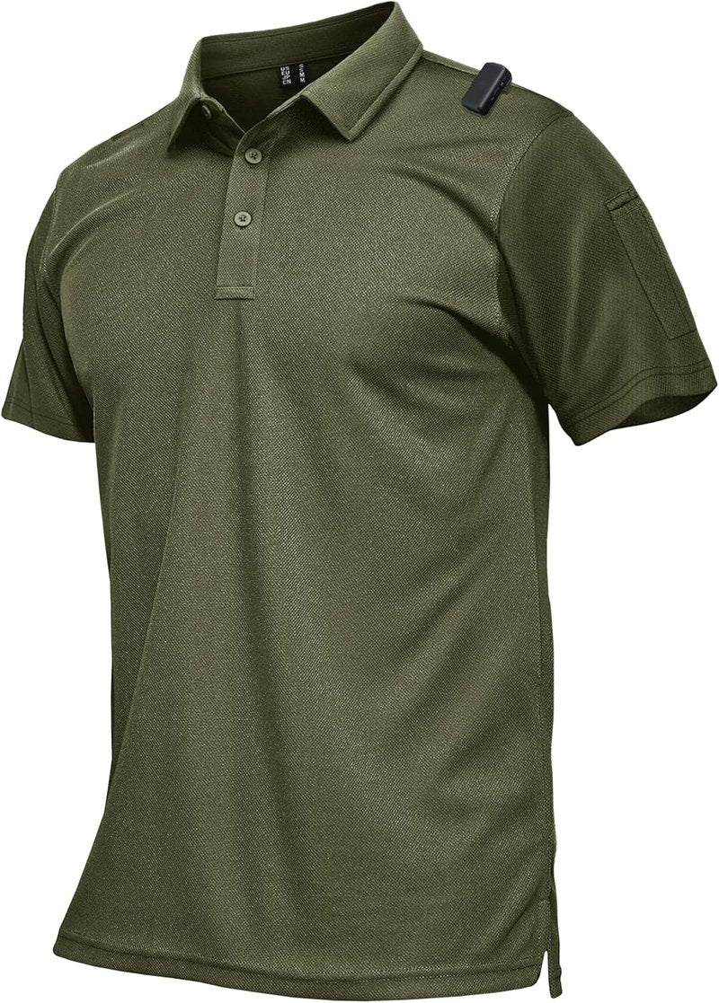 Men's Quick Dry Tactical Polo Shirt | UPF 50+ Performance Golf Shirt - Short Sleeve, Comfortable Fit
