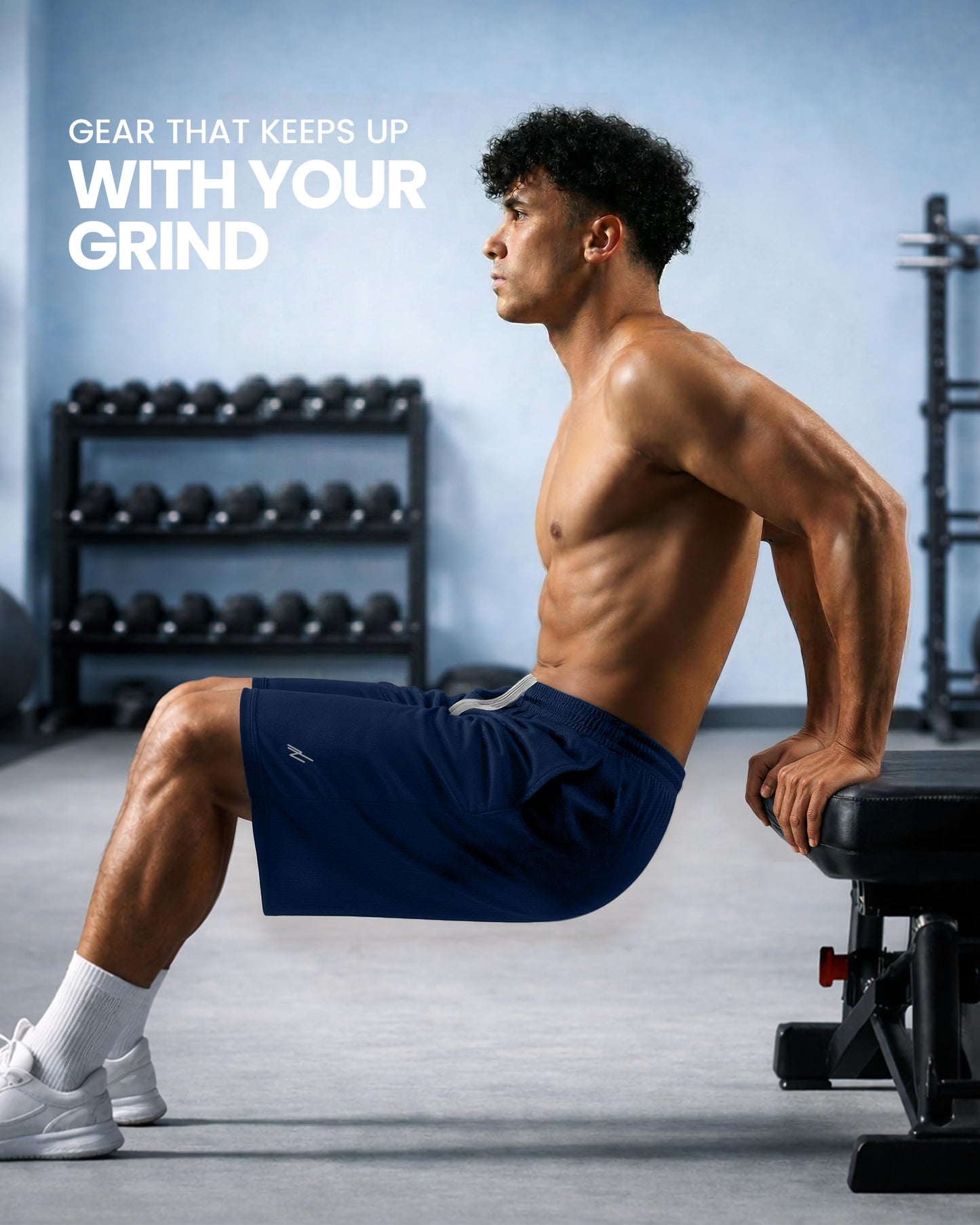 NY Threads Men's Athletic Shorts Quick Dry Loose-Fit Lightweight Running Workout Gym Shorts with Pockets, 3X-Large, Navy