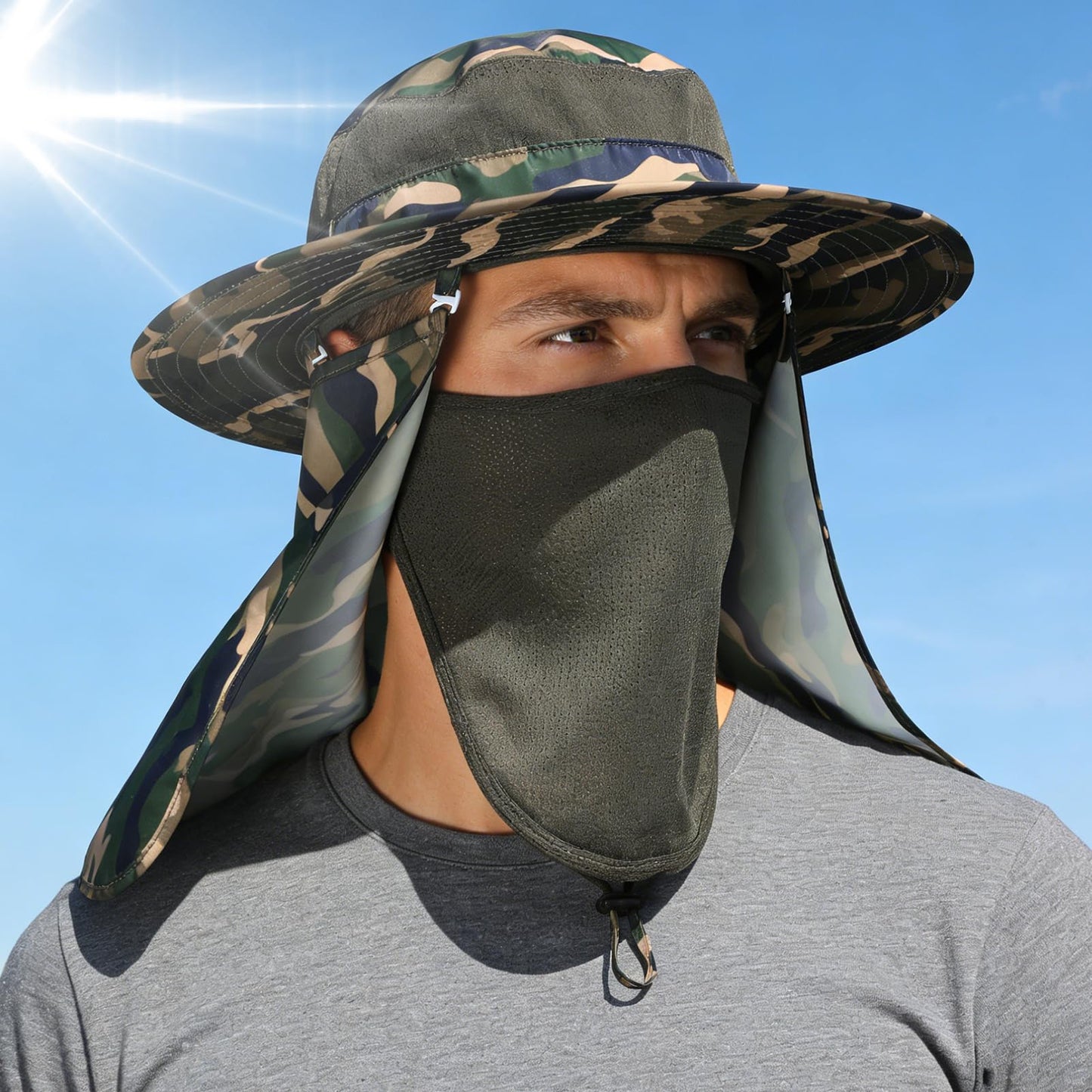 Zhamate 4 Pack Sun Hats for Men Women UPF 50+ Wide Brim Fishing Bucket Hat Summer Outdoor UV Protection Adjustable Neck Flap