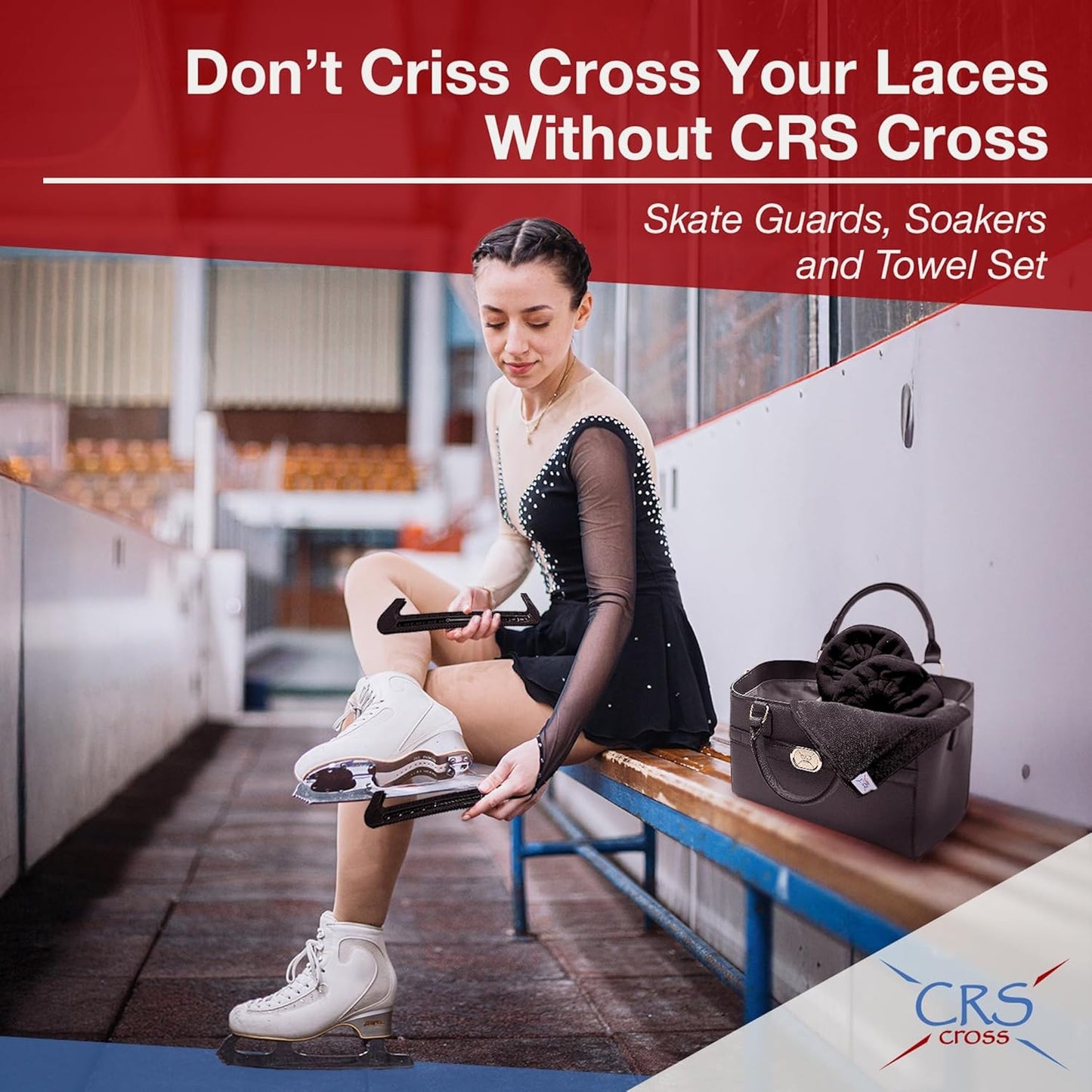 CRS Cross Skate Guards - Ice Skating Blade Covers & Soakers Gift Set | Perfect for Figure Skating & Hockey