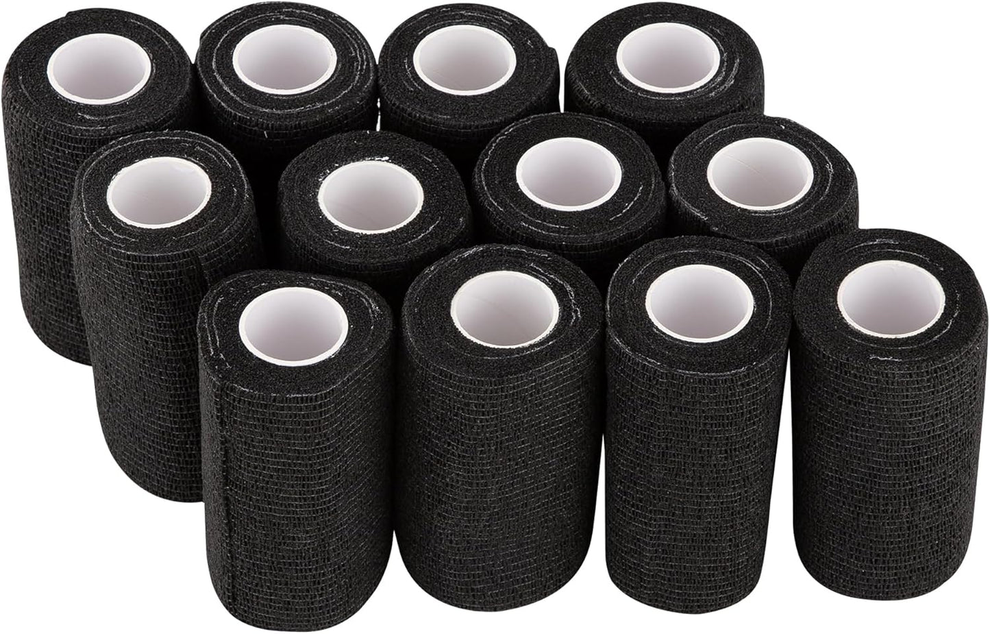 Self Adhesive Bandage Wrap - Cohesive Sports Tape 4" x 5 Yards | Breathable Vet Wrap for Horses & Dogs (Black)