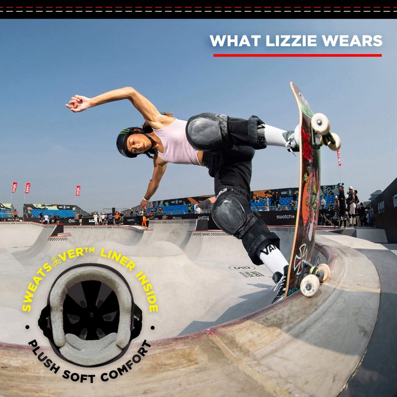 187 Killer Pads Pro Skate Helmet with Sweatsaver Liner, Lizzie Armanto Signature Edition, X-Large