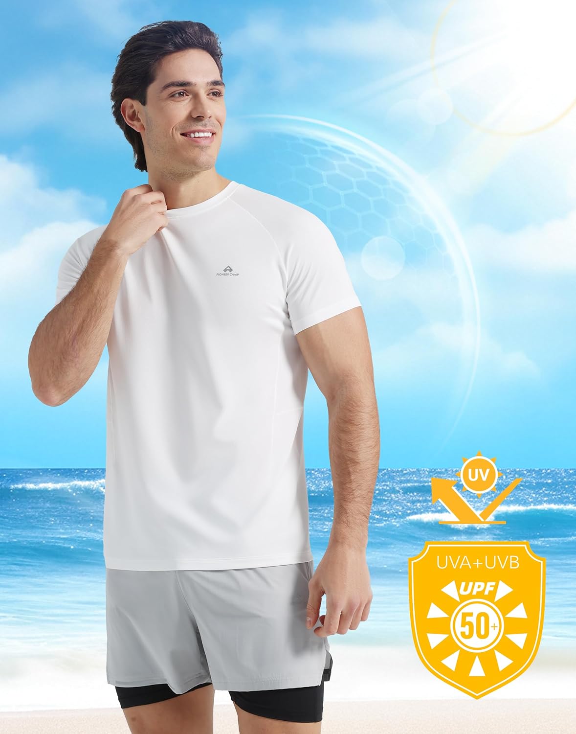 Men's Moisture-Wicking Running Shirt - UPF 50+ Short Sleeve Athletic Top for Workouts | Performance Gym Tee