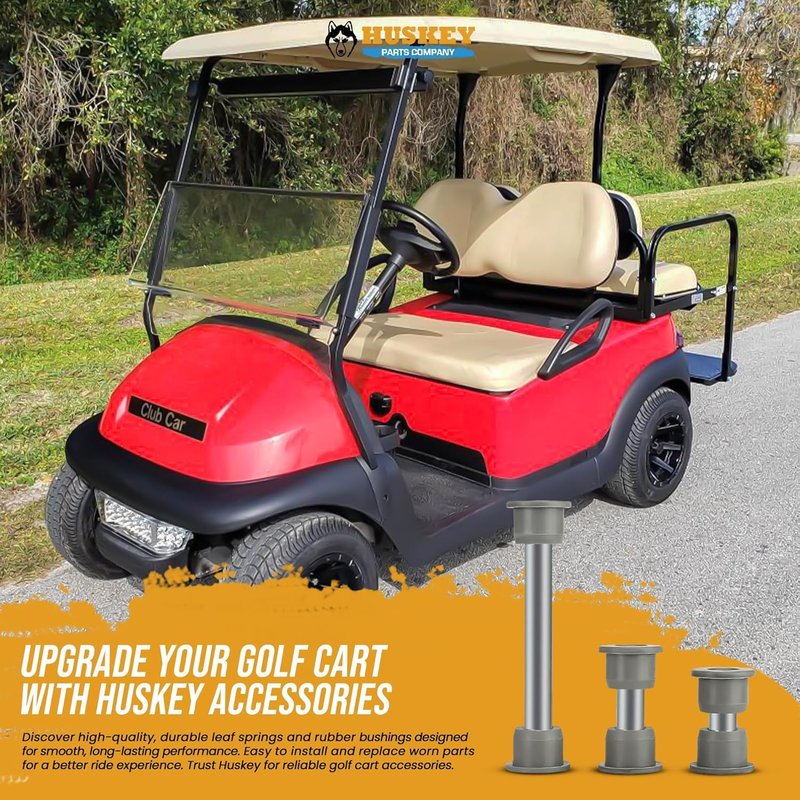 Huskey Club Car Precedent Front Lower Spring & Upper A-Arms Bushing Kits With 12X Urethane Bushings, 2X Sleeves For Front Spring, 2x Inner Rolled Sleeves and Two Outer Rolled for Upper A Arms