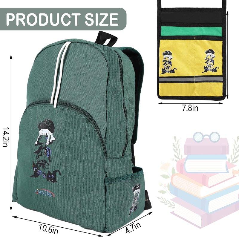 Offstar Travel Backpack, Leisure Backpack, Simple Cute Backpack, Anime Theme Bag, Sports Backpack, Suitable for Lighter Days or Weekend Outings, Military Green
