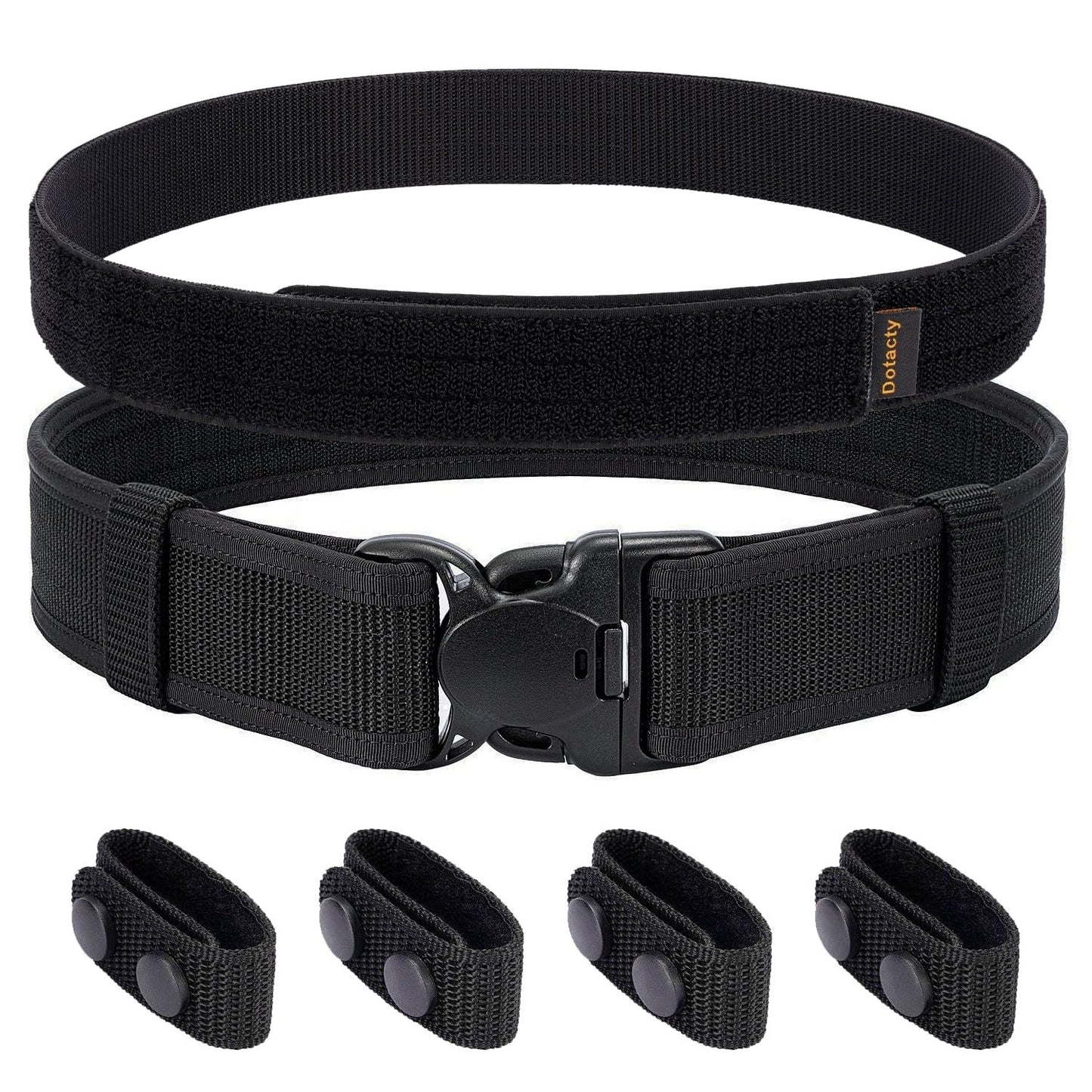 Dotacty 2" Police Duty Belts Law Enforcement Security Officer Tactical Utility Belt w/Hook Liner 4 Keepers 1.5" Loop Underbelt L